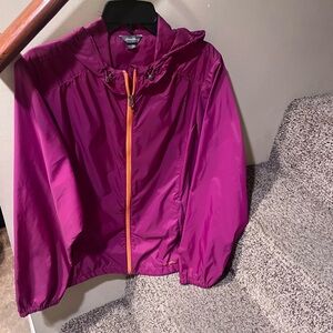 Eddie Bauer Women's windbreaker in Purple and Orange